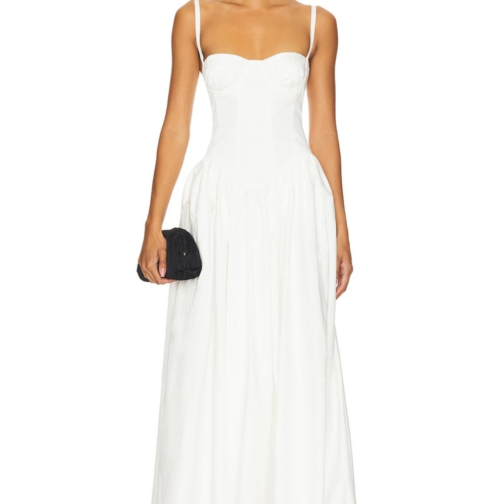 Emma Midi Dress in White (Tularosa)